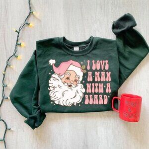 Funny Santa Beard Sweatshirt Cute Christmas Sweatshirt 17